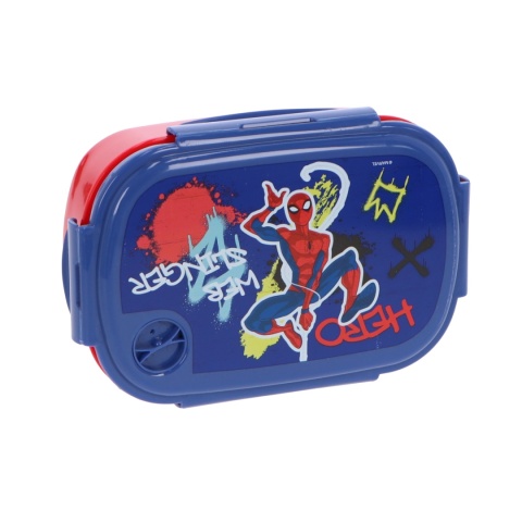 Zestaw 5 el bidon na wodę + śniadaniówka + pudełka na przekąski SPIDERMAN w pudełku prezentowym