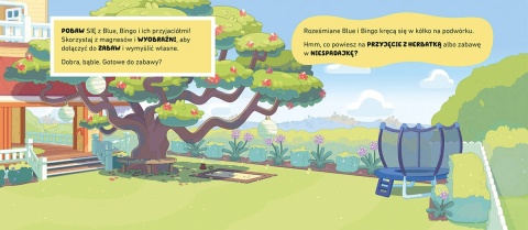 Bingo i Bluey Pobawimy się na dworze! książka z magnesami sztywnokartonowa