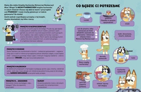 Bingo i Bluey książka kucharska wytwornej restauracji dla dzieci blue
