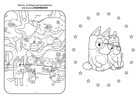 Bluey Ale zabawa wesoła kolorowanka Blue 64 strony do kolorowania