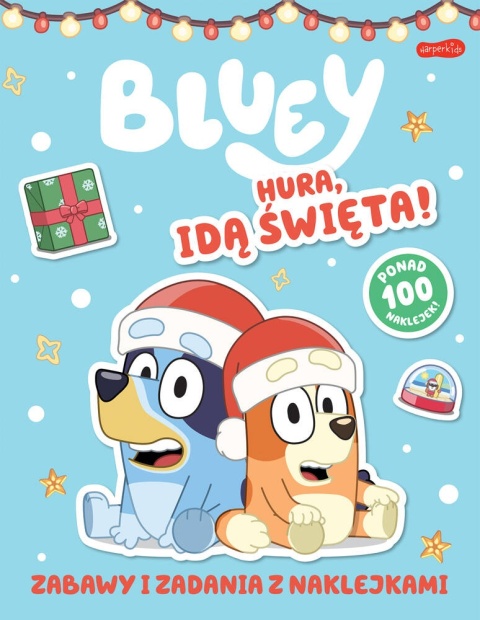 Bluey Hura, Idą Święta! 100 naklejek odliczanie do świąt list do Mikołaja