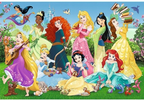 Czarujące księżniczki Bella Śnieżka Merida Arielka Puzzle 100 EL 16417