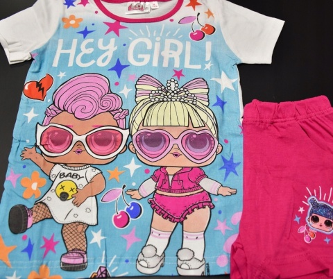 Komplet dziecięcy letni spodenki koszulka LOL t-shirt piżama dziecięca 122