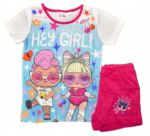 Komplet dziecięcy letni spodenki koszulka LOL t-shirt piżama dziecięca 146