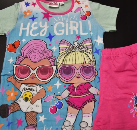 Komplet dziecięcy letni spodenki koszulka LOL t-shirt piżama dziecięca 146