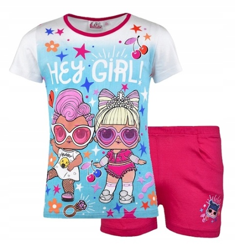 Komplet dziecięcy letni spodenki koszulka LOL t-shirt piżama dziecięca 152