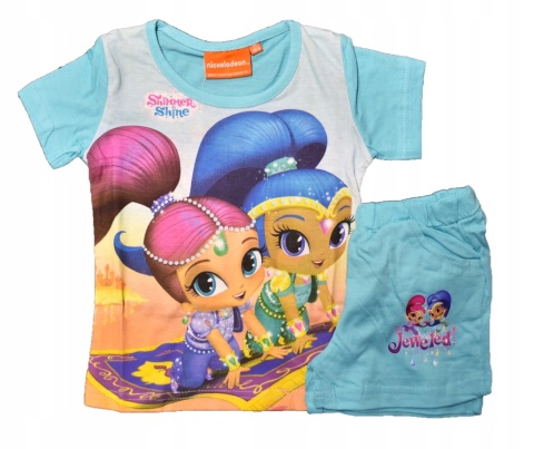 Komplet dziecięcy letni spodenki koszulka SHIMMER SHINE t-shirt piżama 110