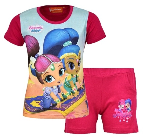 Komplet dziecięcy letni spodenki koszulka SHIMMER SHINE t-shirt piżama 122