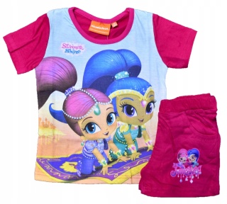 Komplet dziecięcy letni spodenki koszulka SHIMMER SHINE t-shirt piżama 98