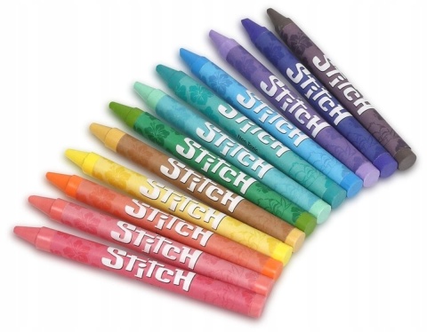 Kredki świecowe woskowe Lilo i Stitch Stich 12 kolorów pastelowe