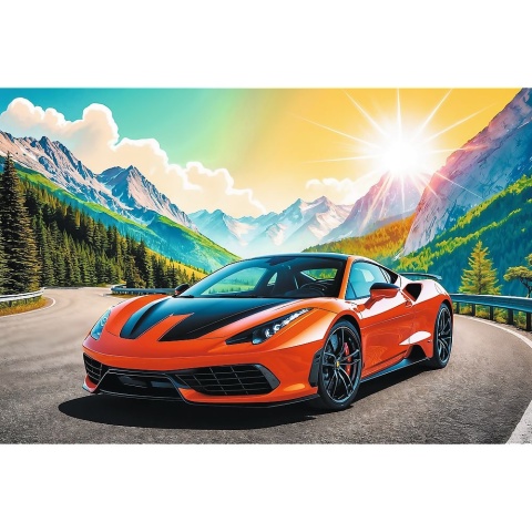 Wyścig z czasem sportowe auto w górach Puzzle TREFL 100 EL 16490