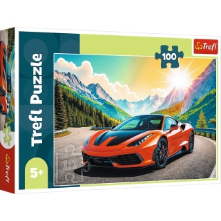 Wyścig z czasem sportowe auto w górach Puzzle TREFL 100 EL 16490