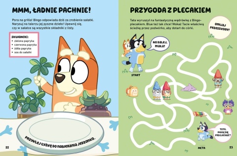 Oto Bluey ! kolorowanka rebusy zabawy i zadania z naklejkami Blue