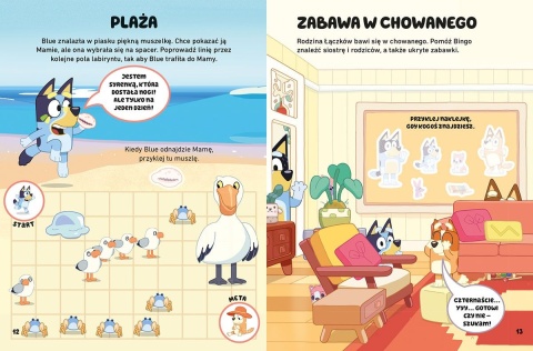 Oto Bluey ! kolorowanka rebusy zabawy i zadania z naklejkami Blue