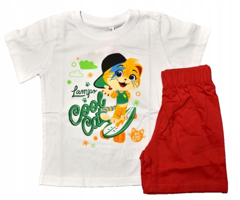 Piżama dziecięca 44 KOTY Lampo piżamka chłopięca letnia bawełniana 122