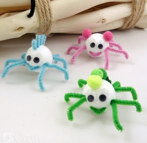 Pompony poliestrowe 1cm mix brązowy, pomarańczowy 120 szt., Dp Craft