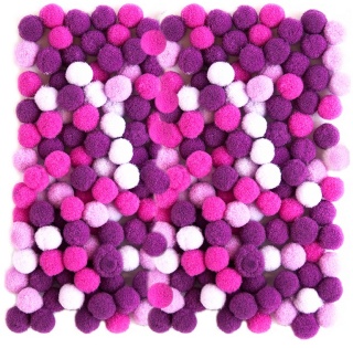 Pompony poliestrowe 1cm mix fioletowy 120 szt., Dp Craft