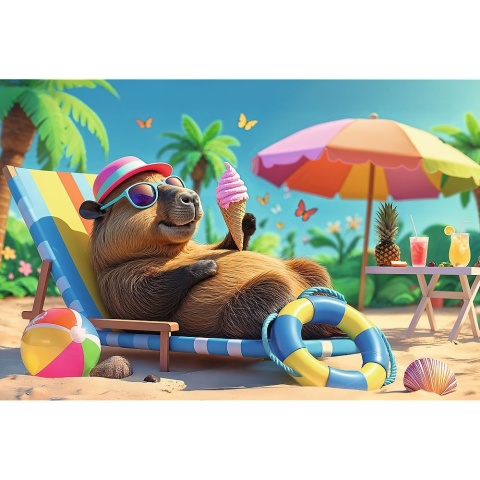 Puzzle 100 el. Relaks w stylu kapibara Trefl 16537