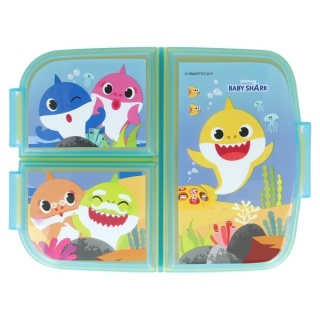 ŚNIADANIÓWKA z przegródkami trzykomorowa lunch box BABY SHARK