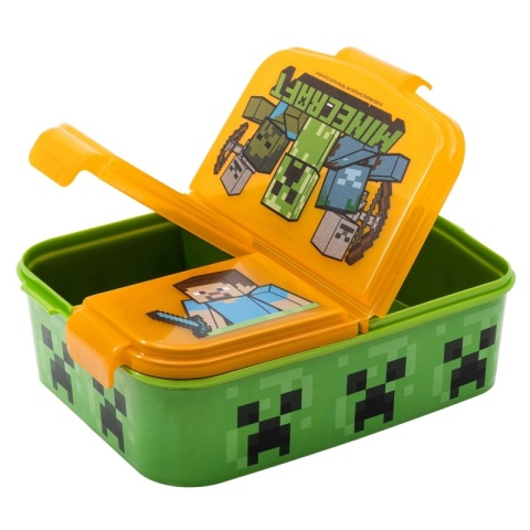 ŚNIADANIÓWKA z przegródkami trzykomorowa lunch box MINECRAFT