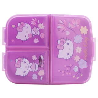 ŚNIADANIÓWKA z przegródkami trzykomorowa lunchbox HELLO KITTY kotek