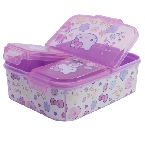 ŚNIADANIÓWKA z przegródkami trzykomorowa lunchbox HELLO KITTY kotek