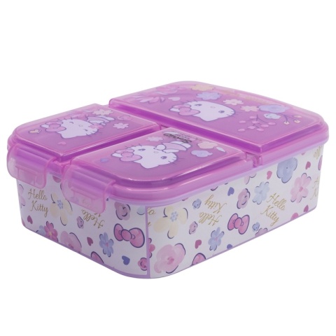 ŚNIADANIÓWKA z przegródkami trzykomorowa lunchbox HELLO KITTY kotek