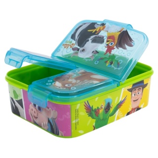 ŚNIADANIÓWKA z przegródkami trzykomorowa lunchbox farma Zenona zwierzęta