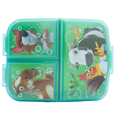 ŚNIADANIÓWKA z przegródkami trzykomorowa lunchbox farma Zenona zwierzęta