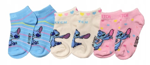 Skarpetki skarpety LILO I STITCH bawełniane Stopki dziecięce 3-pak 31/34
