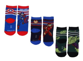 Skarpetki skarpety dziecięce Avengers Hulk Iron Man bawełniane 3-pak 27-30