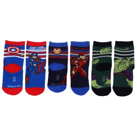 Skarpetki skarpety dziecięce Avengers Hulk Iron Man bawełniane 3-pak 31-34