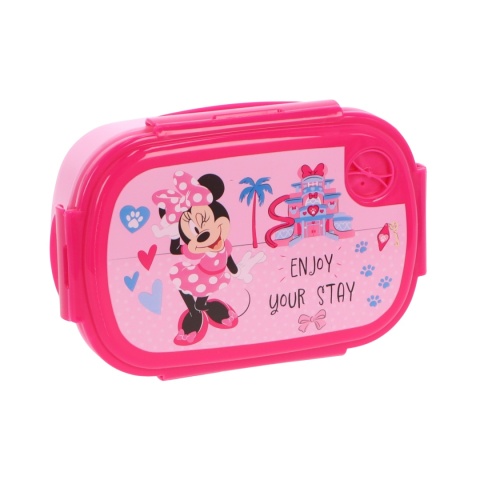 Zestaw 5 el bidon na wodę + śniadaniówka + pudełka na przekąski Myszka Minnie w pudełku prezentowym