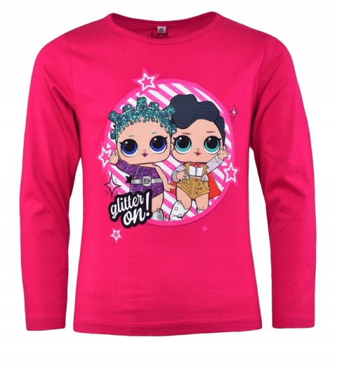 Bluzka t-shirt koszulka LOL SURPRISE długi rękaw różowa Glitter on! 152