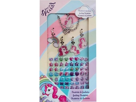 Bransoletka dziecięca z zawieszkami naklejki jednorożec unicorn