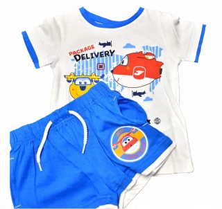 Komplet letni dziecięcy SUPER WINGS spodenki t-shirt bawełniany 116