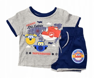 Komplet letni dziecięcy SUPER WINGS spodenki t-shirt bawełniany 98