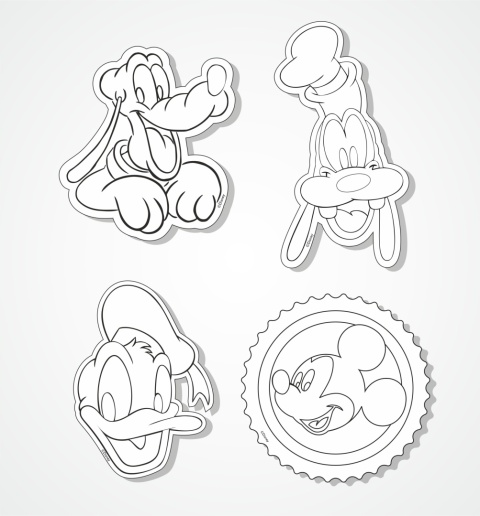 Magnesy do tablicy na lodówkę hand made zrób to sam MYSZKA MIKI MICKEY 4szt