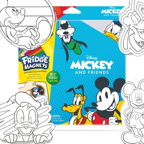 Magnesy do tablicy na lodówkę hand made zrób to sam MYSZKA MIKI MICKEY 4szt