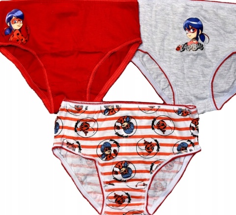 Majtki figi dziecięce BIEDRONKA I CZARNY KOT dziewczęce 3pak 116/122