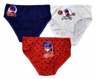 Majtki figi dziecięce BIEDRONKA I CZARNY KOT dziewczęce 3pak 116/128