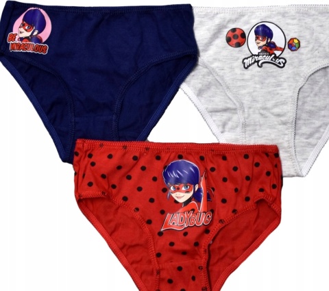 Majtki figi dziecięce BIEDRONKA I CZARNY KOT dziewczęce 3pak 116/128