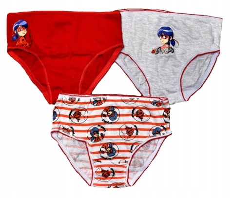 Majtki figi dziecięce BIEDRONKA I CZARNY KOT dziewczęce 3pak 128/134