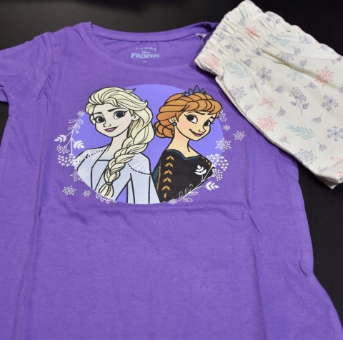 Piżama KRAINA LODU FROZEN dziecięca letnia bawełniana dziewczęca 134