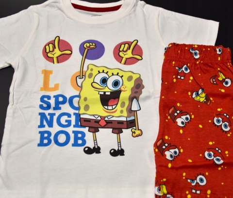 Piżama dziecięca SPONGEBOB piżamka chłopięca bawełniana letnia 110