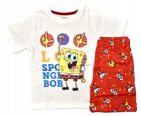 Piżama dziecięca SPONGEBOB piżamka chłopięca bawełniana letnia 122