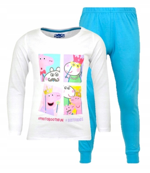 Piżama dziecięca ŚWINKA PEPPA piżamka bawełniana dziewczęca długi rękaw 110