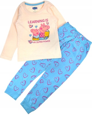 Piżama dziecięca ŚWINKA PEPPA piżamka bawełniana dziewczęca długi rękaw 110