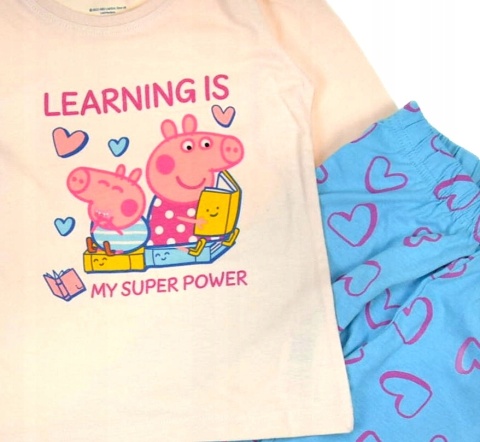 Piżama dziecięca ŚWINKA PEPPA piżamka bawełniana dziewczęca długi rękaw 110