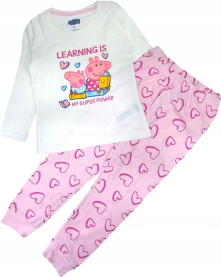 Piżama dziecięca ŚWINKA PEPPA piżamka bawełniana dziewczęca długi rękaw 110